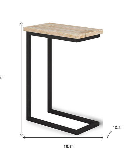 24" White Metal End Table