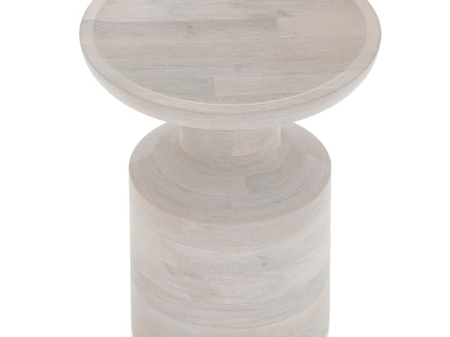 18" White Solid Wood Round End Table