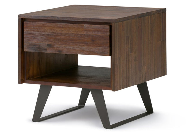 22" Brown Metal Square End Table