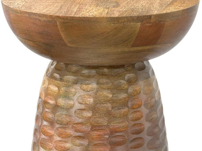 18" Natural Solid Wood Round End Table