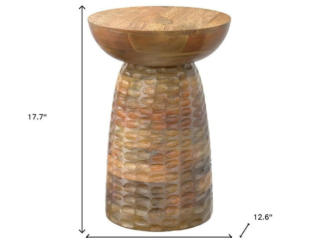 18" Natural Solid Wood Round End Table