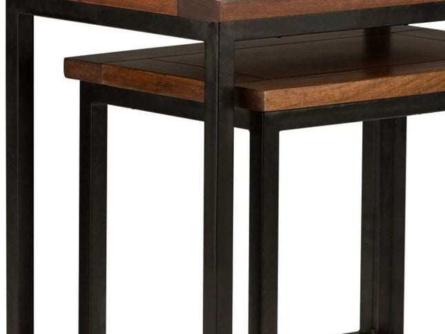 24" Brown Metal End Table