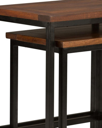 24" Brown Metal End Table