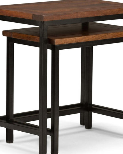 24" Brown Metal End Table