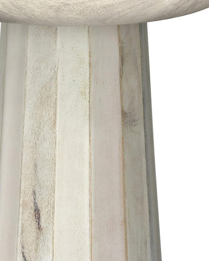 19" White Solid Wood Round End Table