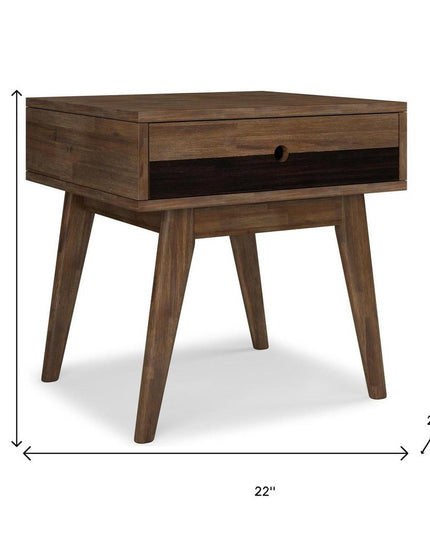 22" Brown Wood End Table