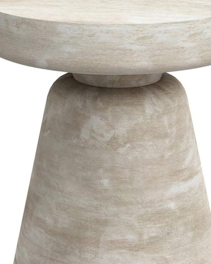 18" White Solid Wood Round End Table
