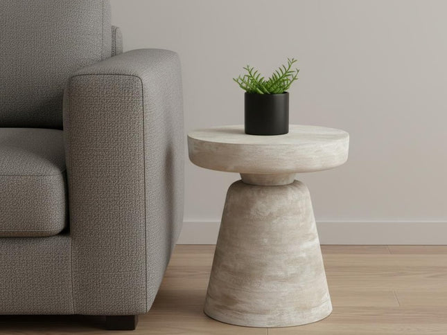 18" White Solid Wood Round End Table