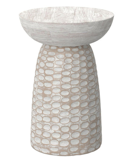 18" White Solid Wood Round End Table