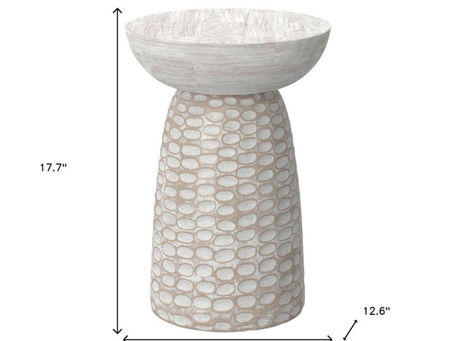 18" White Solid Wood Round End Table