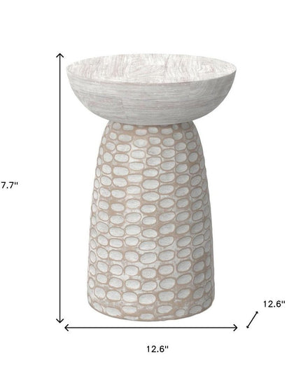 18" White Solid Wood Round End Table