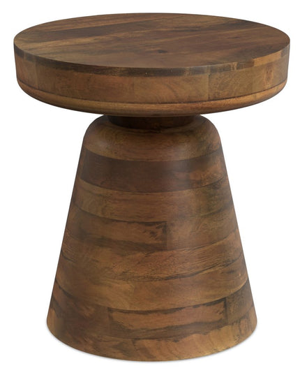 18" Brown Solid Wood Round End Table