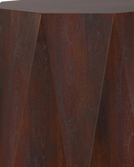 21" Brown Solid Wood End Table