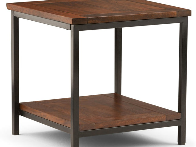 22" Brown Metal Square End Table