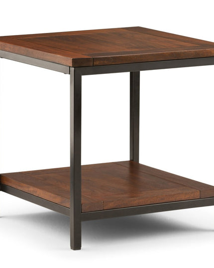 22" Brown Metal Square End Table