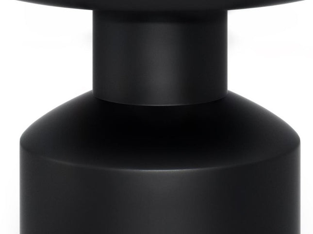 18" Black Solid Wood Round End Table