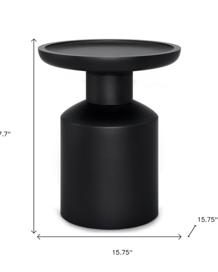 18" Black Solid Wood Round End Table
