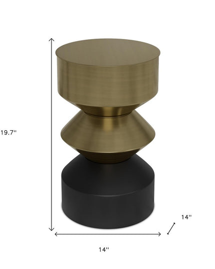 20" Black Iron Round End Table