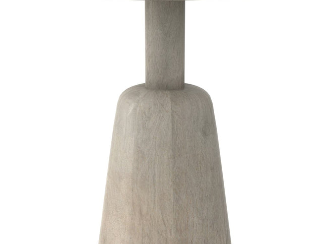 20" White Solid Wood Round End Table