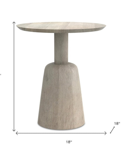 20" White Solid Wood Round End Table