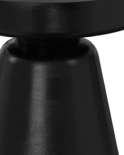 18" Black Solid Wood Round End Table