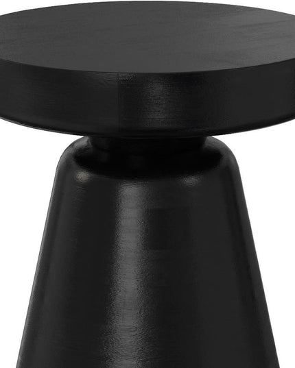 18" Black Solid Wood Round End Table