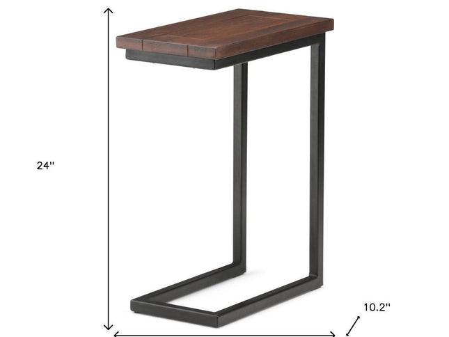 24" Brown Metal End Table