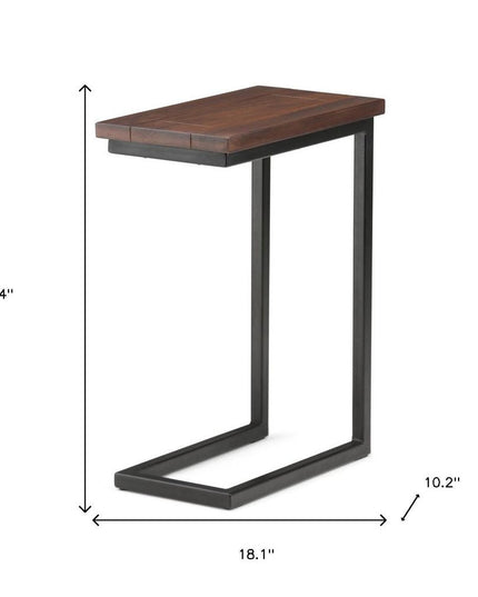 24" Brown Metal End Table