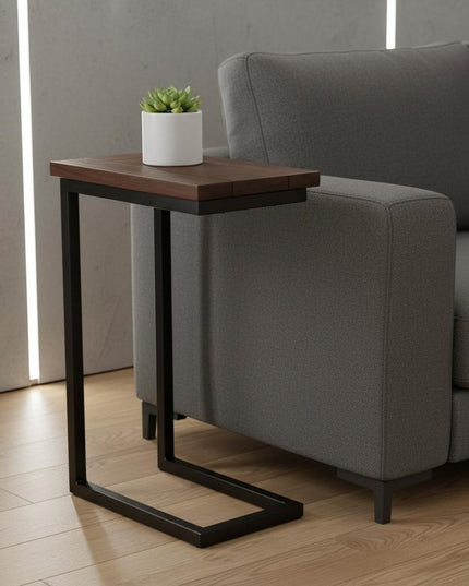 24" Brown Metal End Table