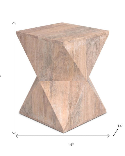 19" Natural Solid Wood Square End Table