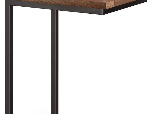 24" Brown Metal End Table