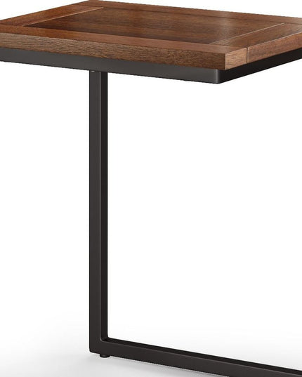 24" Brown Metal End Table
