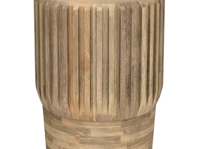 20" Natural Solid Wood Round End Table