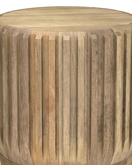 20" Natural Solid Wood Round End Table