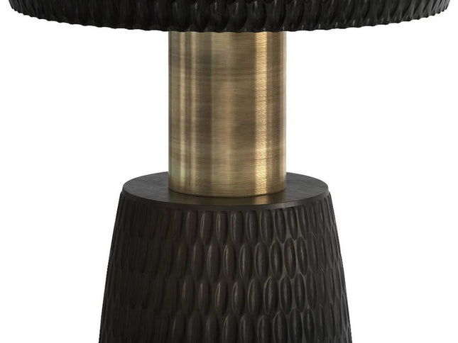 20" Black Metal Round End Table