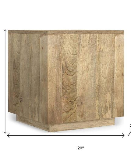 22" Natural Solid Wood Square End Table