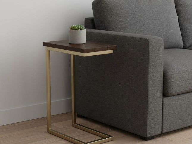 24" Brown Metal End Table
