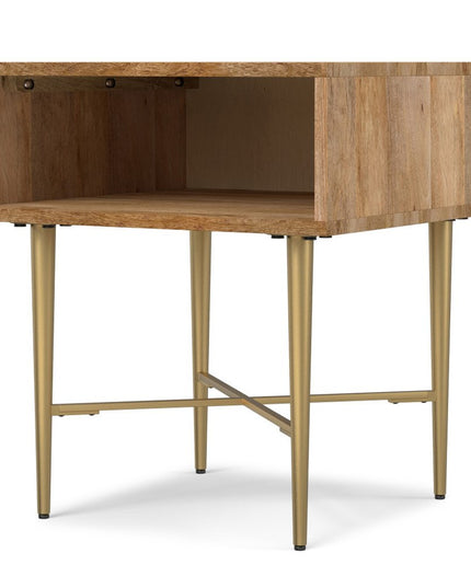 22" Natural Metal Square End Table