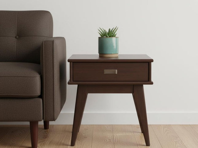 22" Brown Wood End Table