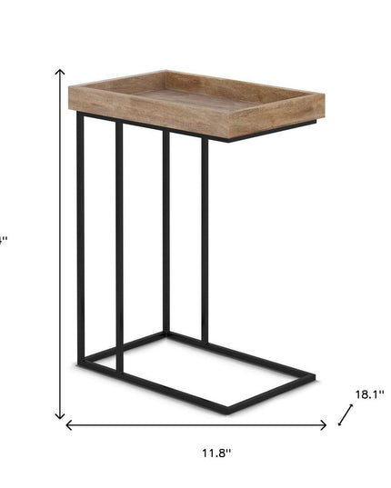 24" Natural Metal End Table