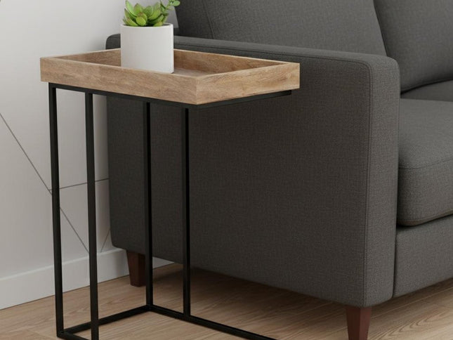 24" Natural Metal End Table