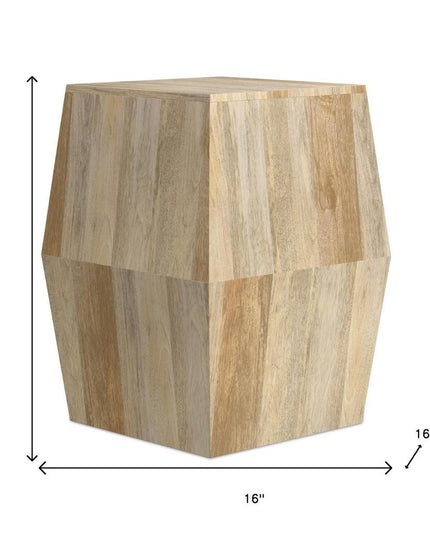 22" Natural Solid Wood End Table