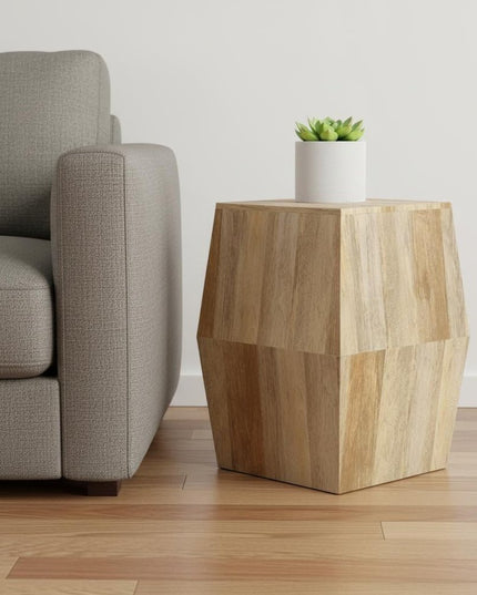 22" Natural Solid Wood End Table