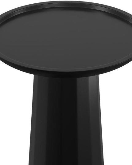 19" Black Solid Wood Round End Table