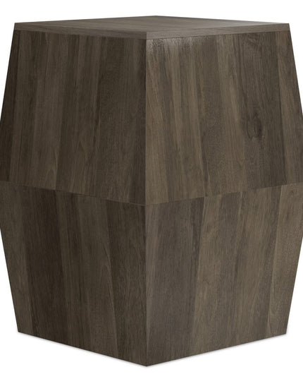 22" Gray Solid Wood End Table
