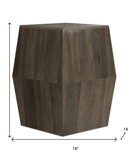22" Gray Solid Wood End Table