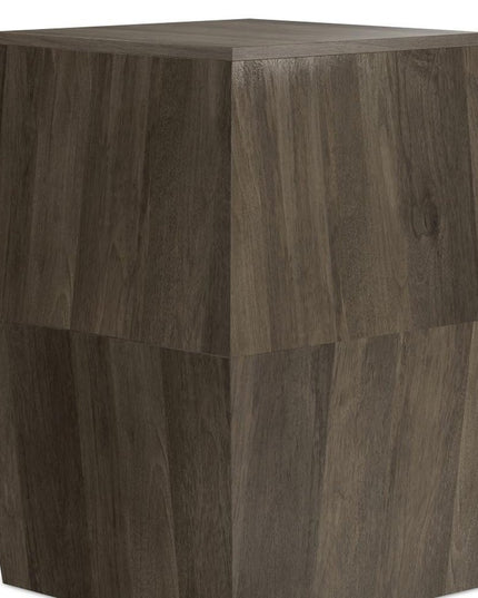 22" Gray Solid Wood End Table