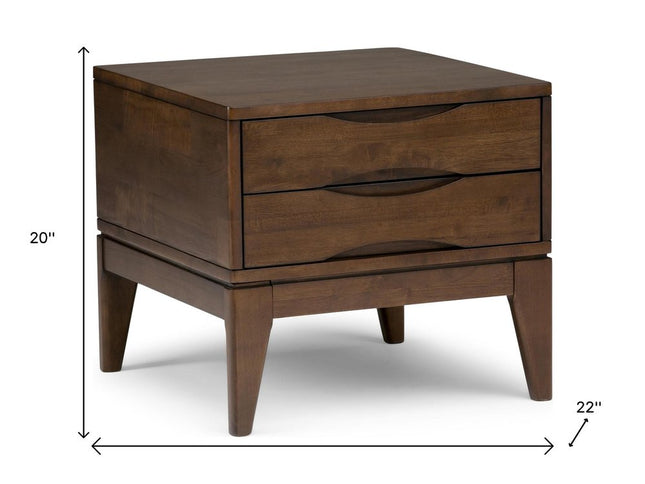 20" Brown Wood Square End Table