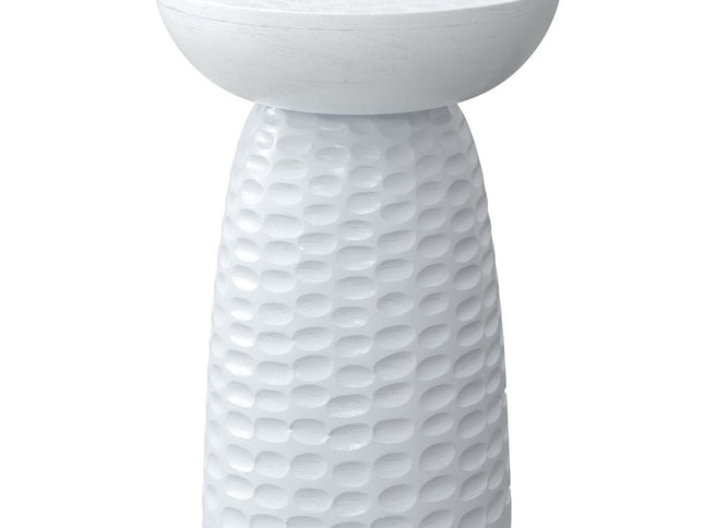 18" White Solid Wood Round End Table