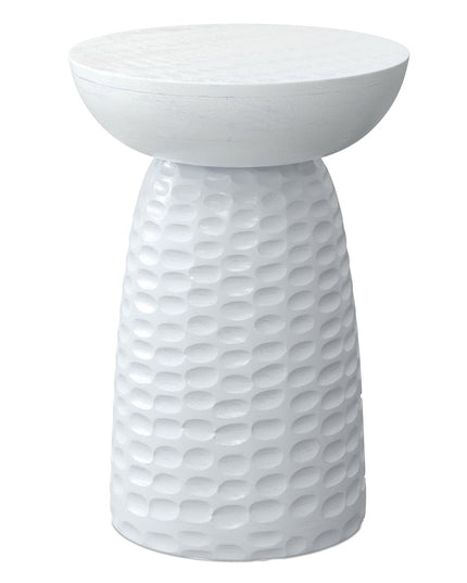 18" White Solid Wood Round End Table